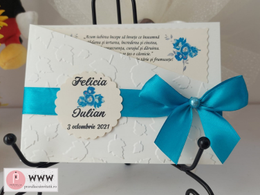 Invitatie de nunta - emboss frunze de toamna