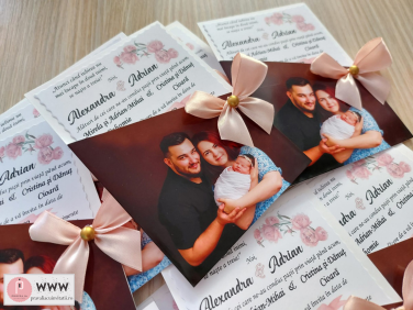 Invitatie 2 in 1 cu poza - carton foto